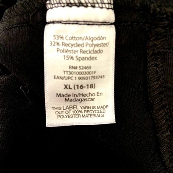 Time & Tru Jeans Stretch XL 16/18 Jeggings Pull On Black Pants Slacks Time and - Picture 7 of 9